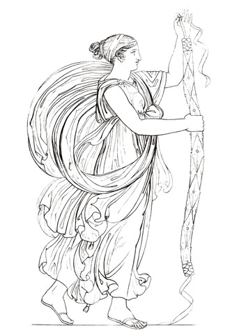 Bacchante Carrying A Wreath Coloring Page